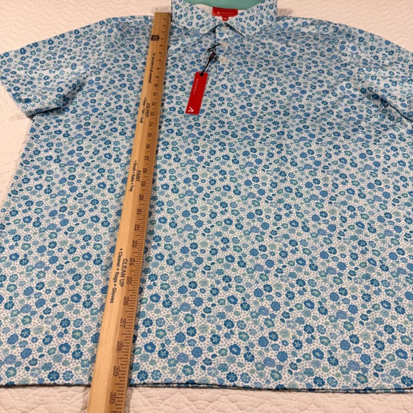 NWT REDVANLY Mens XXL Golf Polo Shirt Beech Polo Malibu Blue Floral PUREpoly - Picture 11 of 12